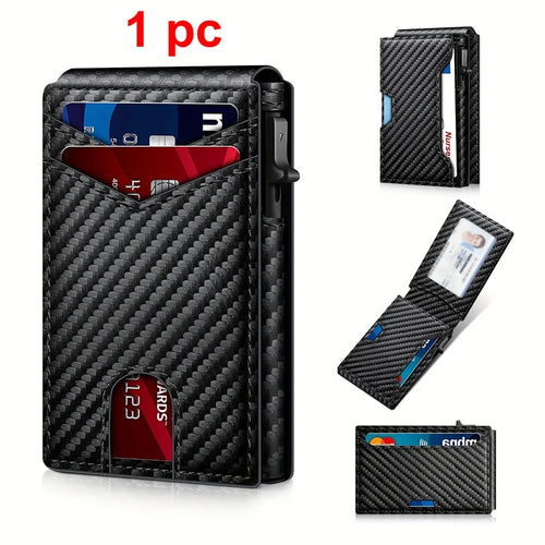 Carbon Fiber Rfid Credit Card Holder Men Wallets anti Theft Slim Thin Wallet Luxury Cardholder Minimalist Wallet Purse Walet Bag