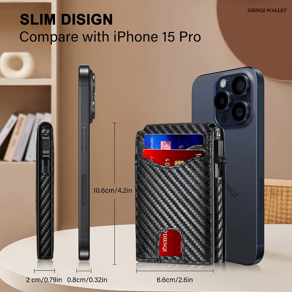 Carbon Fiber Rfid Credit Card Holder Men Wallets anti Theft Slim Thin Wallet Luxury Cardholder Minimalist Wallet Purse Walet Bag
